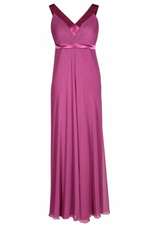 Официална лилава дълга рокля от шифон