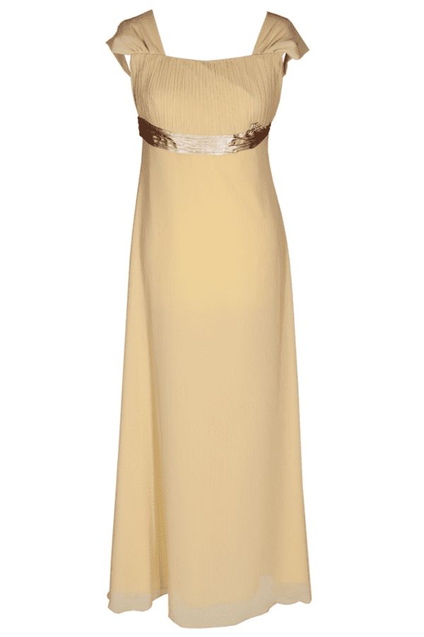 Дълга официална рокля от шифон цвят шампанско