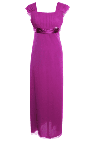 Дълга наситено лилава официална рокля от шифон