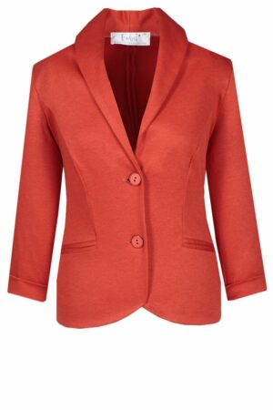 Червено дамско сако от трико с 3/4 ръкав