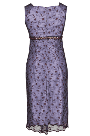 Официална рокля от тафта и дантела с болеро във виолетов цвят
