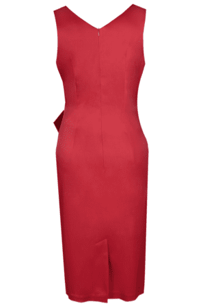 Червена сатенена рокля без ръкав