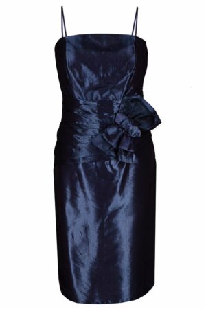 Официална рокля от тафта в тъмно синьо