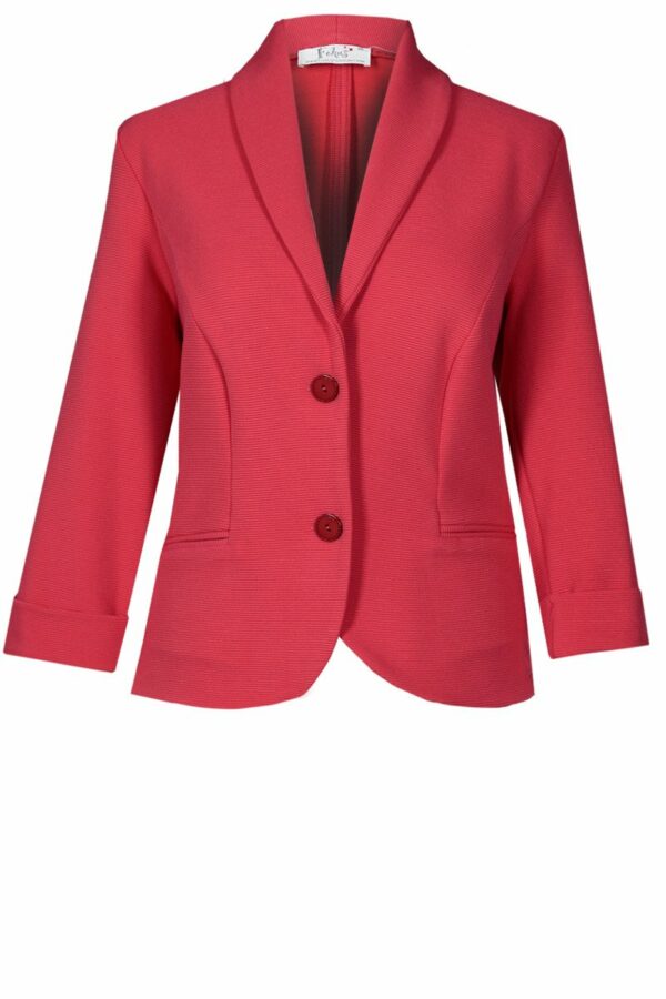 Малиново червено дамско сако от трико с 3/4 ръкав