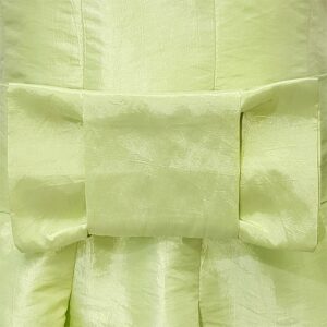 Къса официална рокля от тафта с панделка - бледо зелено