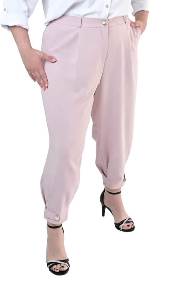 Розов ленен дамски панталон 1053