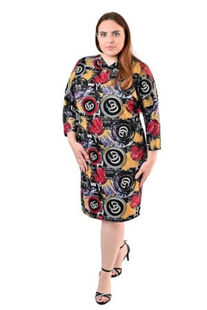 Мека рокля с кимоно ръкав 1062 - десен 16