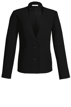 Черно дамско сако с изправена яка