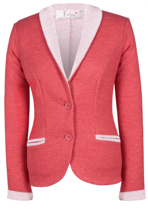 Червено дамско сако от трико с дълъг ръкав