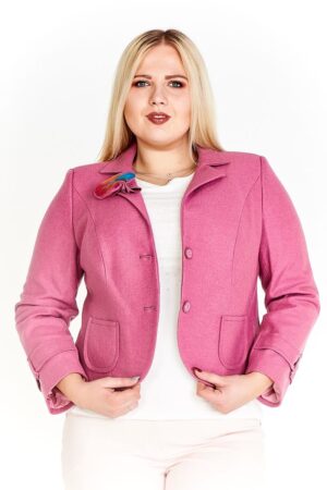 Розово  зимно дамско сако