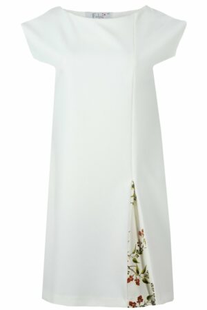 Свободна макси дамска рокля с къс ръкав цвят бял
