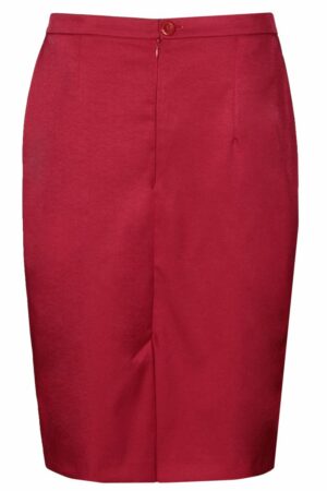 Рубинено червена права дамска пола под коляното