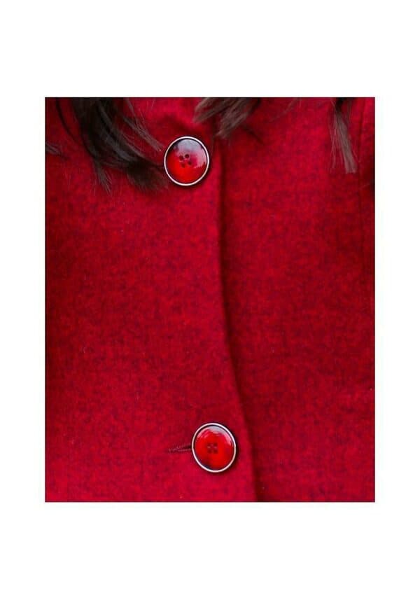 Червено дамско палто с качулка