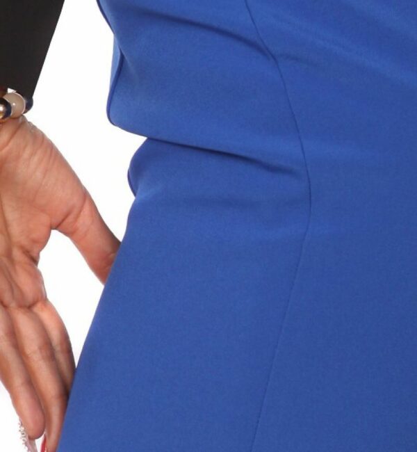Наситено синя права дамска пола над коляното