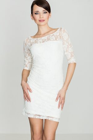 Бяла дантелена рокля GL22K109