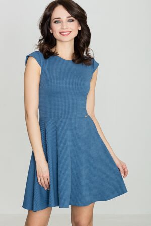 Разкроена рокля бледо синя GL22K162