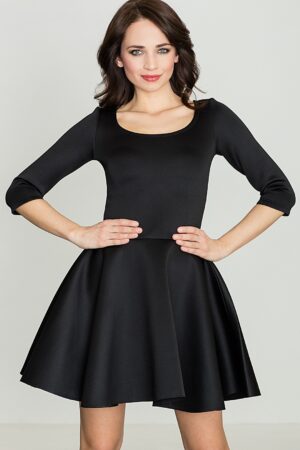 Разкроена черна рокля GL22K227