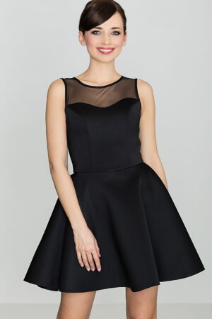 Черна рокля с тюл GL22K238