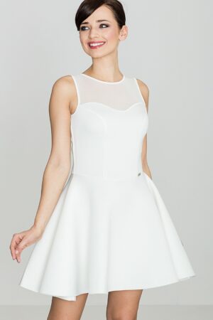 Бяла рокля с тюл GL22K238