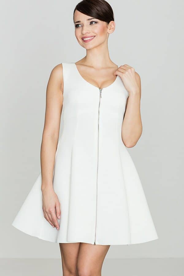 Бяла рокля с цип GL22K255