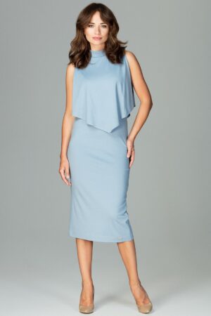 Елегантна светло синя рокля GL22K480