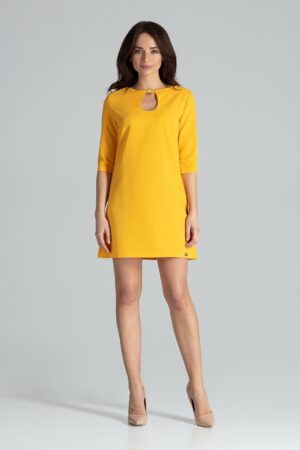 Къса жълта рокля GL22L001