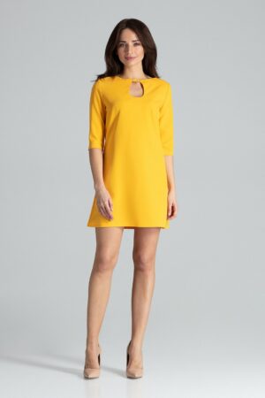 Къса жълта рокля GL22L001
