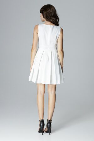 Разкроена бяла рокля GL22L006