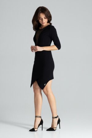 Черна рокля GL22L012 еластичен памук