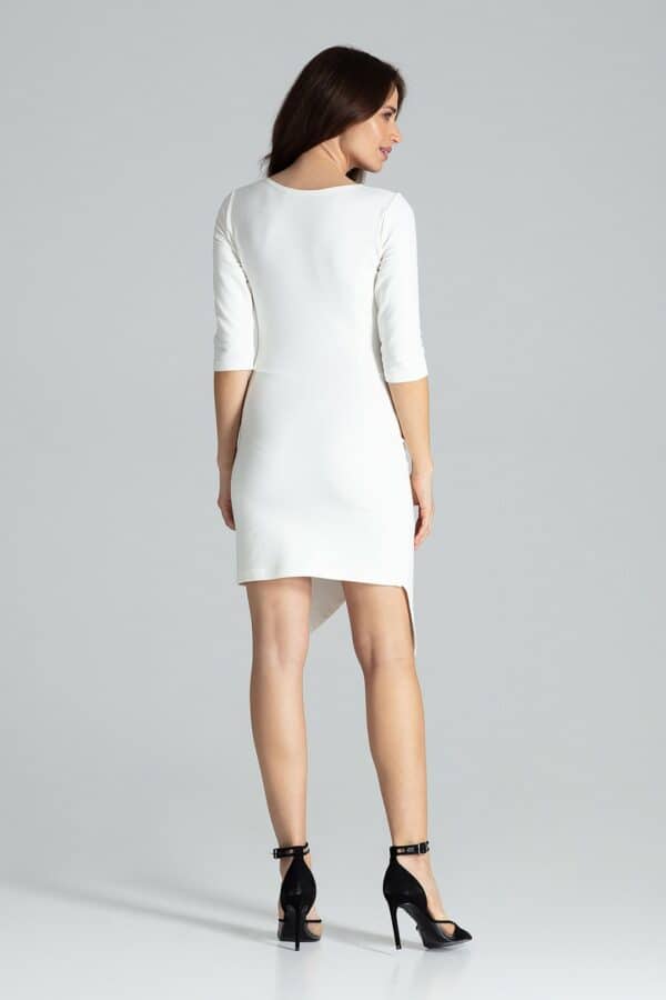 Бяла рокля GL22L012 еластичен памук