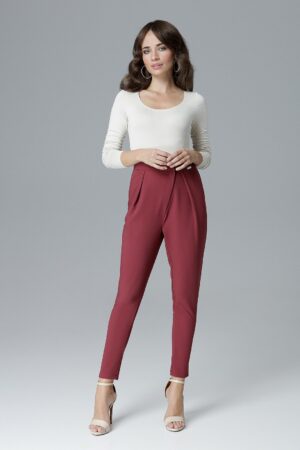 Дамски панталон с висока талия  GL22L018 бордо