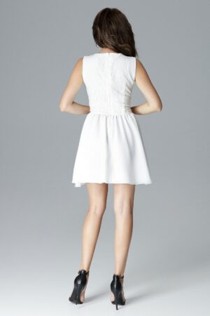 Бяла разкроена рокля GL22L024
