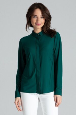 Дамска риза GL22L036 зелена