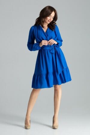 Разкроена рокля GL22L053 синя