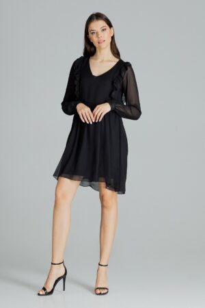 Ефирна черна рокля GL22L083