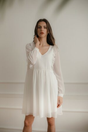 Ефирна бяла рокля GL22L083