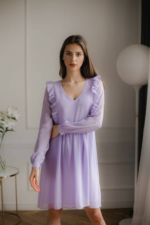 Ефирна лилава рокля GL22L083