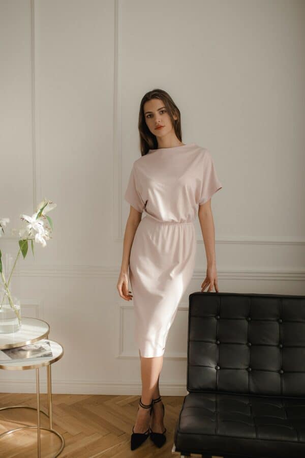 Елегантна розова рокля GL22L087