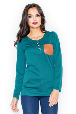 Зелена дамска блуза GF2M156