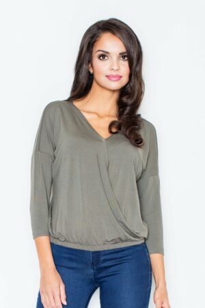 Дамска блуза цвят маслина GF2M278