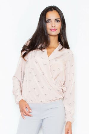 Дамска блуза принт розово GF2M371