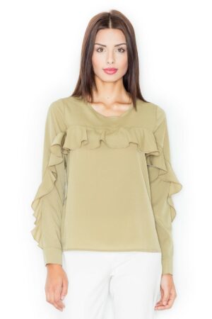 Дамска блуза цвят маслина GF2M466