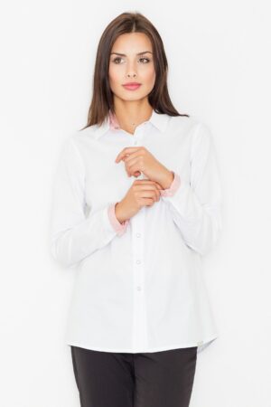 Дамска риза GF2M491 бяло и червено