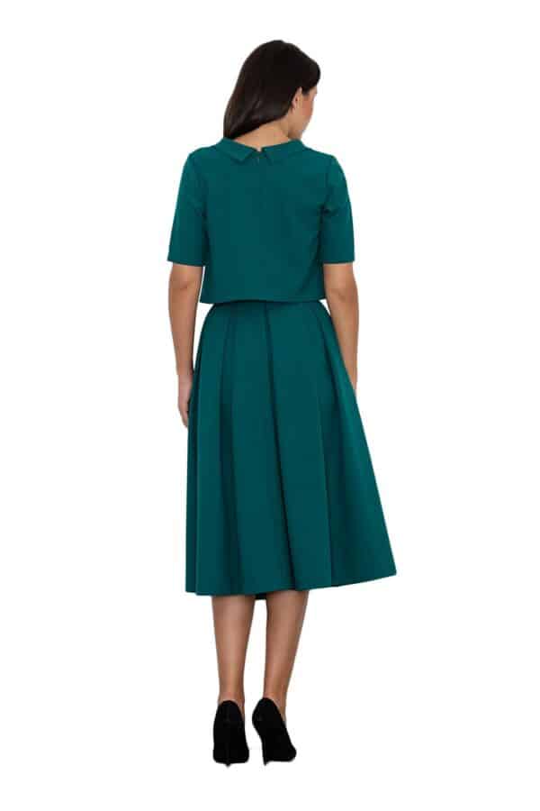 Елегантен комплект блуза и пола GF2M579 зелен