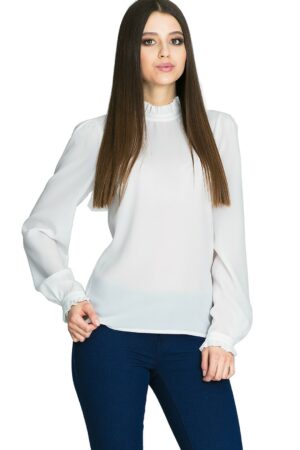 Бяла дамска блуза GF2M595