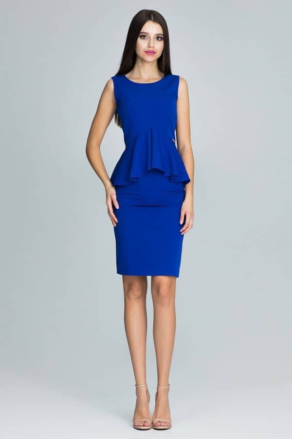 Елегантен комплект блуза и пола GF2M605 светло синьо