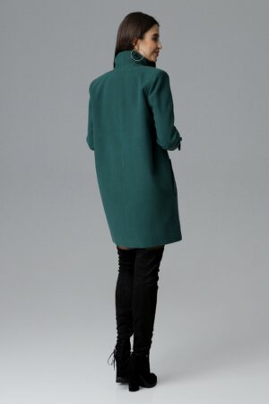 Зелено дамско палто с двуредно закопчаване GF2M623