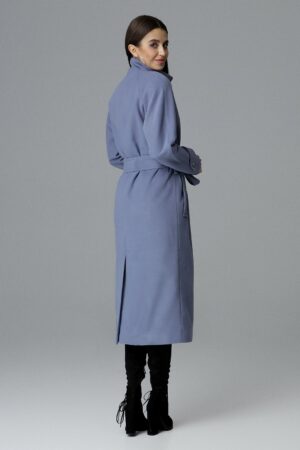 Дълго синьо дамско палто GF2M624