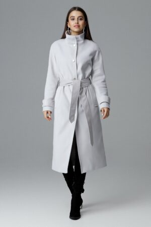 Дълго сиво дамско палто GF2M624