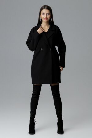 Черно дамско палто GF2M625